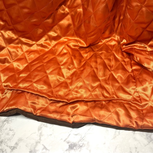 Women's London Fog Suede Jacket- Orange Quilted Lining. Size Medium - Picture 15 of 15